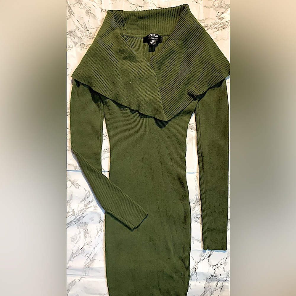 Green Sweater Bodycon Dress